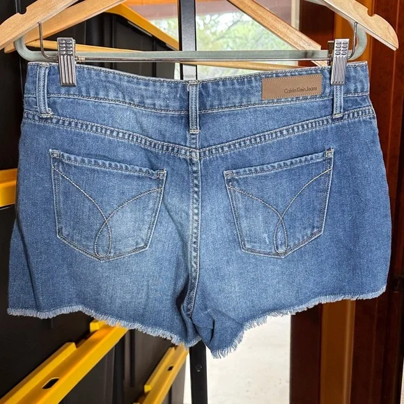 Calvin Klein Jeans Blue Distressed Shorts Size 26 - Picture 6 of 11